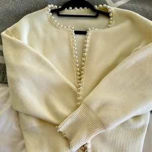 Vitagrace pearl lined cardigan